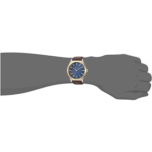  Shop Authentic Armani Exchange Nico Quartz Blue Dial Brown Leather Strap Watch For Men - AX2334 - Luxxuri