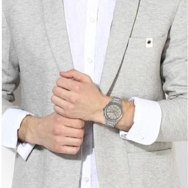  Shop Authentic Armani Exchange Drexler Chronograph Grey Dial Grey Steel Strap Watch For Men - AX2603 - Luxxuri