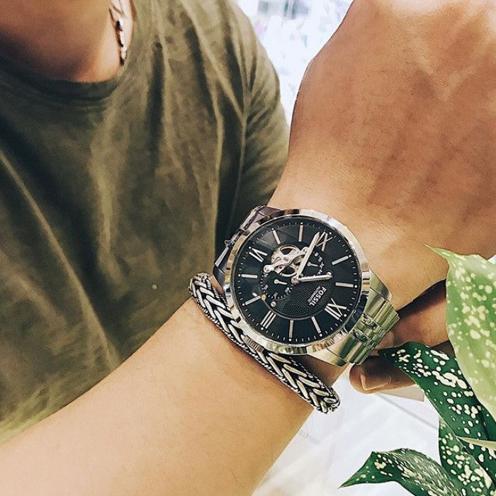  Shop Authentic Fossil Townsman Black Dial Silver Steel Strap Watch for Men - ME3107 - Luxxuri