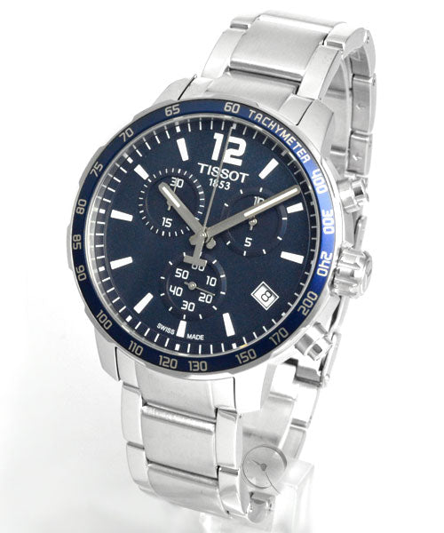  Shop Authentic Tissot Quickster Chronograph Blue Dial Watch For Men - T095.417.11.047.00 - Luxxuri