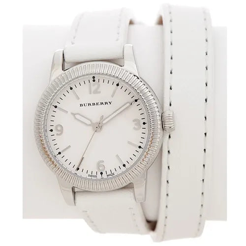 Shop Authentic Burberry Utilitarian White Dial White Leather Strap Watch for Women - BU7846 - Luxxuri