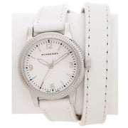  Shop Authentic Burberry Utilitarian White Dial White Leather Strap Watch for Women - BU7846 - Luxxuri