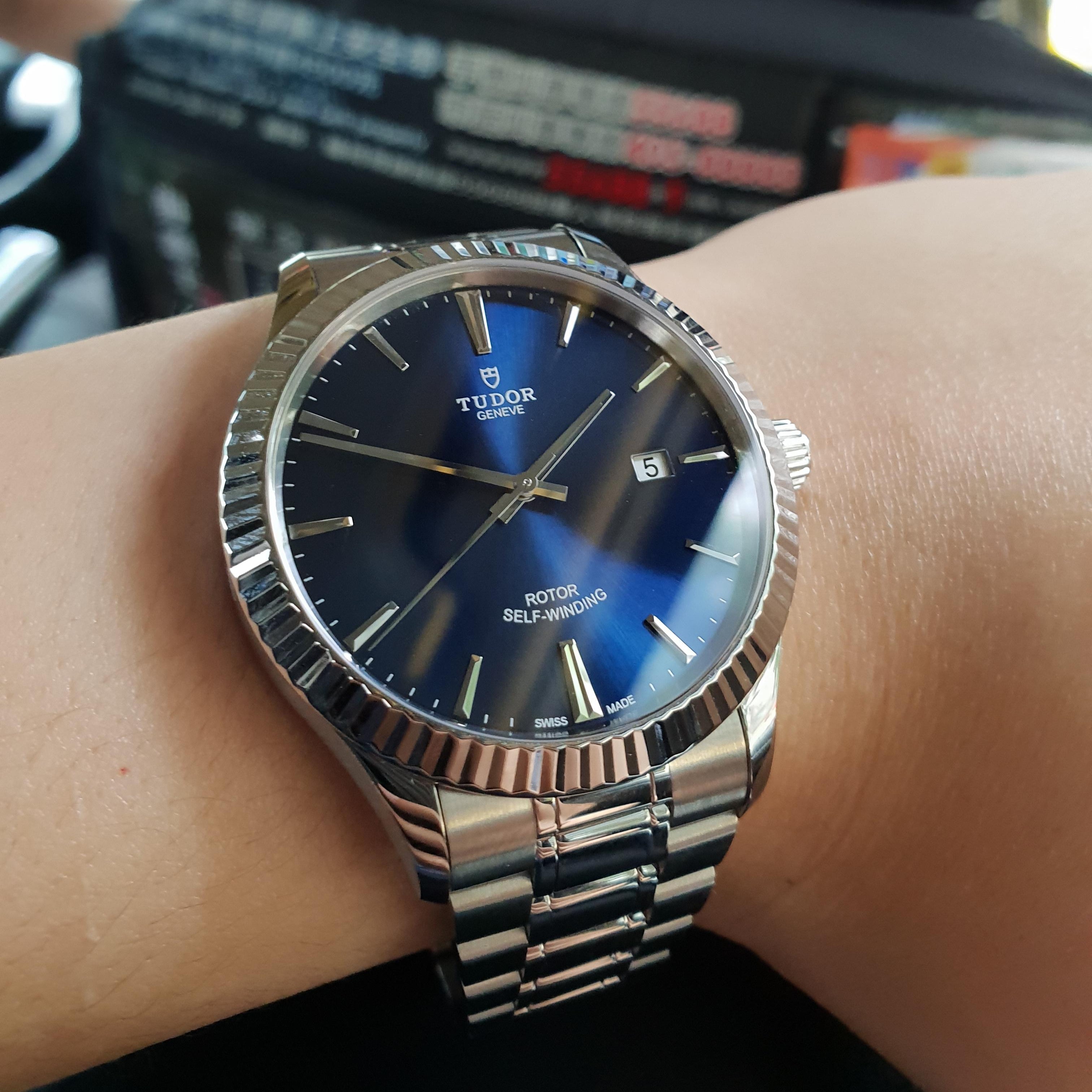  Shop Authentic Tudor Style Automatic Blue Dial Silver Steel Strap Watch for Men - M12710-0013 - Luxxuri
