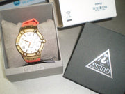  Shop Authentic Guess Jet Setter Golden Dial Orange Rubber Watch For Women - W0564L2 - Luxxuri