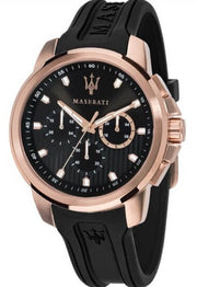  Shop Authentic Maserati SFIDA Chronograph Black Dial Black Rubber Strap Watch For Men - R851123008 - Luxxuri