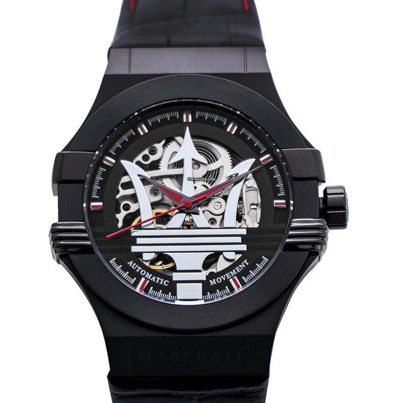  Shop Authentic Maserati Potenza Automatic Black Dial Black Leather Strap Watch For Men - R8821108008 - Luxxuri