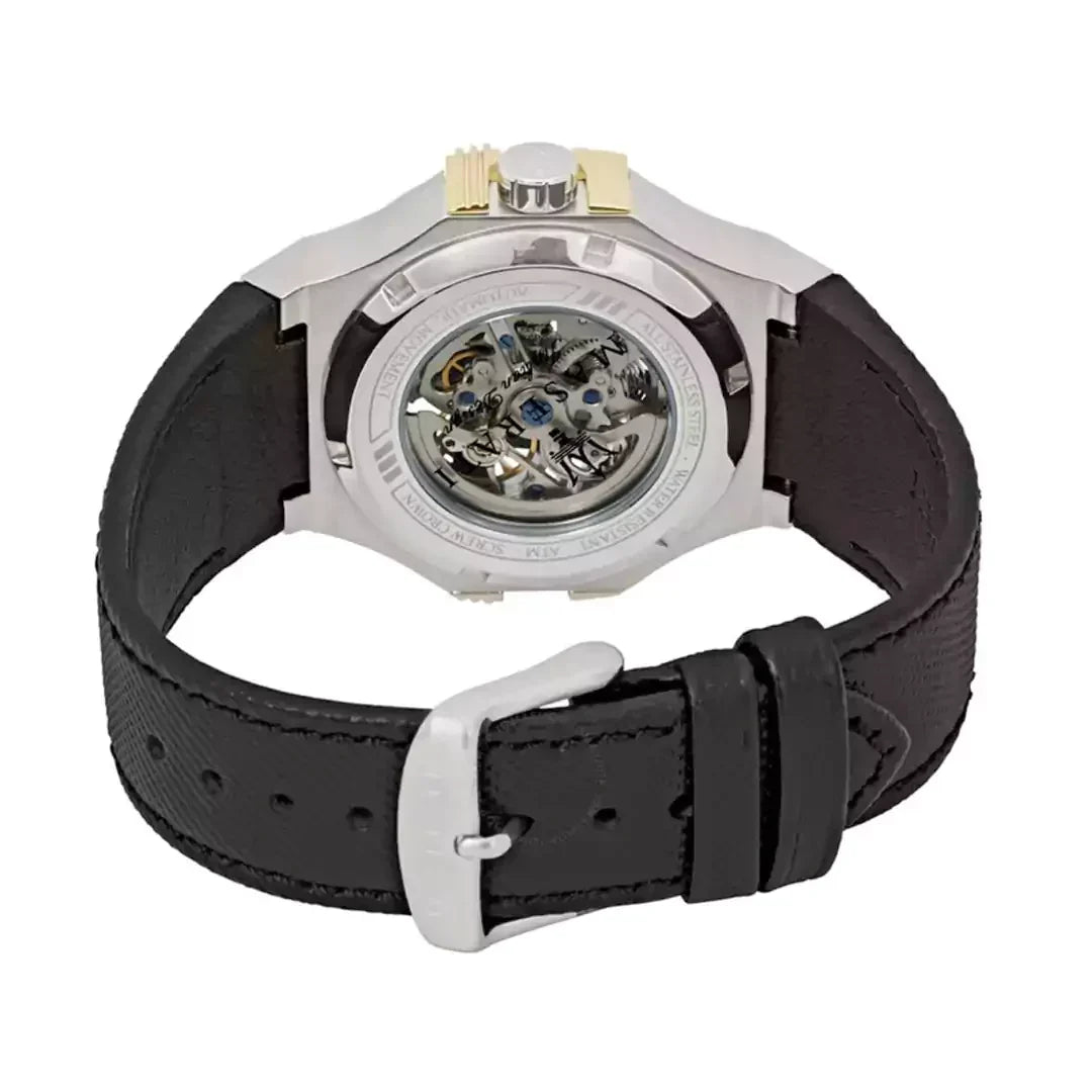 Shop Authentic Maserati Potenza Automatic Skeleton Dial Black Leather Strap Watch For Men - R8821108011 - Luxxuri