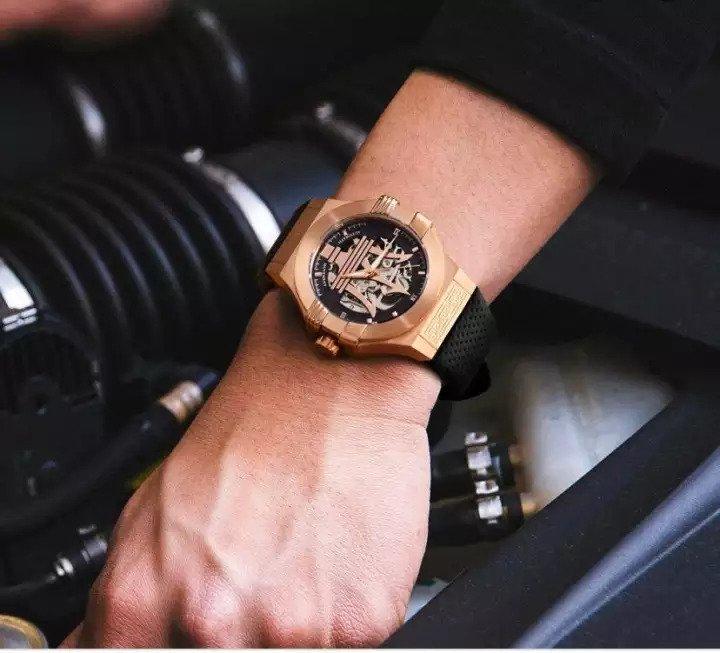  Shop Authentic Maserati Potenza Limited Edition Automatic Skeleton Black Dial Black Leather Strap Watch For Men - R8821108025 - Luxxuri