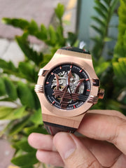  Shop Authentic Maserati Potenza Skeleton Limited Edition Dial Black Strap Watch For Men - R8821108026 - Luxxuri