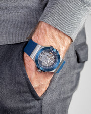  Shop Authentic Maserati Potenza Automatic Skeleton Dial Blue Rubber Strap Watch For Men - R8821108035 - Luxxuri