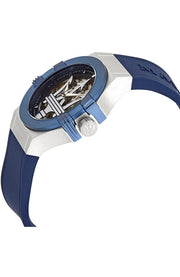  Shop Authentic Maserati Potenza Skeleton Dial Quartz Blue Silicon Watch For Men - R8821108028 - Luxxuri