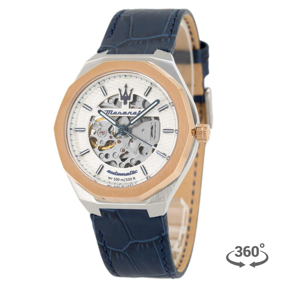  Shop Authentic Maserati Stile Automatic Limited Edition White Dial Blue Leather Strap Watch For Men - R8821142001 - Luxxuri