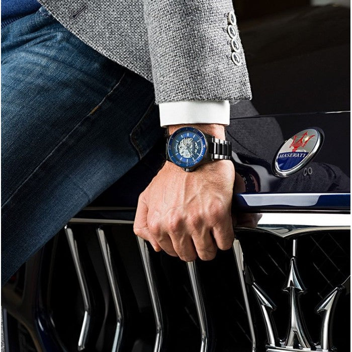  Shop Authentic Maserati SFIDA Automatic Blue Dial Silver Steel Strap Watch For Men - R8823140001 - Luxxuri