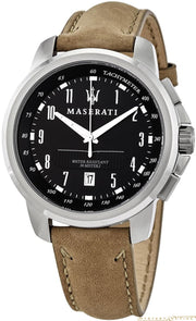  Shop Authentic Maserati Successo Black Dial Beige Leather Strap Watch For Men - R8851121004 - Luxxuri