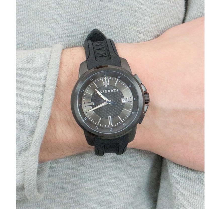  Shop Authentic Maserati SFIDA Black Dial Black Rubber Strap Watch For Men - R8851123004 - Luxxuri
