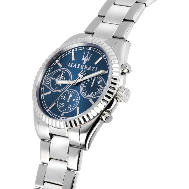  Shop Authentic Maserati Competizione Chronograph Blue Dial Silver Steel Strap Watch For Men - R8853100013 - Luxxuri