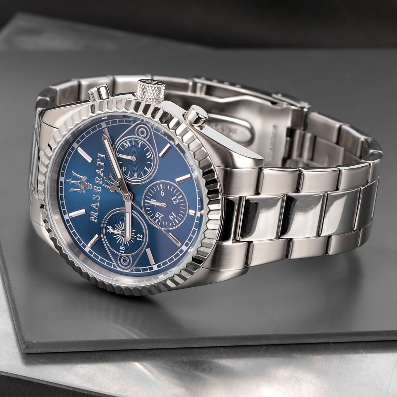  Shop Authentic Maserati Competizione Chronograph Blue Dial Silver Steel Strap Watch For Men - R8853100013 - Luxxuri