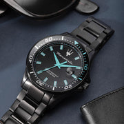  Shop Authentic Maserati SFIDA Aqua Edition Analog Black Dial Black Steel Strap Watch For Men - R8853144001 - Luxxuri