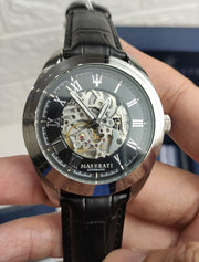  Shop Authentic Maserati Traguardo Automatic Black Dial Black Leather Strap Watch For Men - R8871612001 - Luxxuri