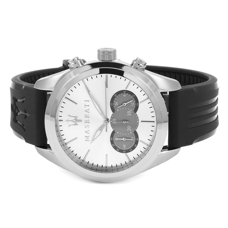  Shop Authentic Maserati Traguardo Chronograph Silver Dial Black Rubber Strap Watch for Men - R8871612012 - Luxxuri