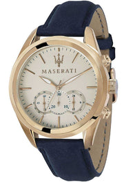  Shop Authentic Maserati Traguardo Chronograph Grey Dial Leather Strap Men's Watch - R8871612016 - Luxxuri