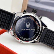  Shop Authentic Maserati Traguardo Chronograph Blue Dial Black Silicone Strap Watch For Men - R8871612044 - Luxxuri