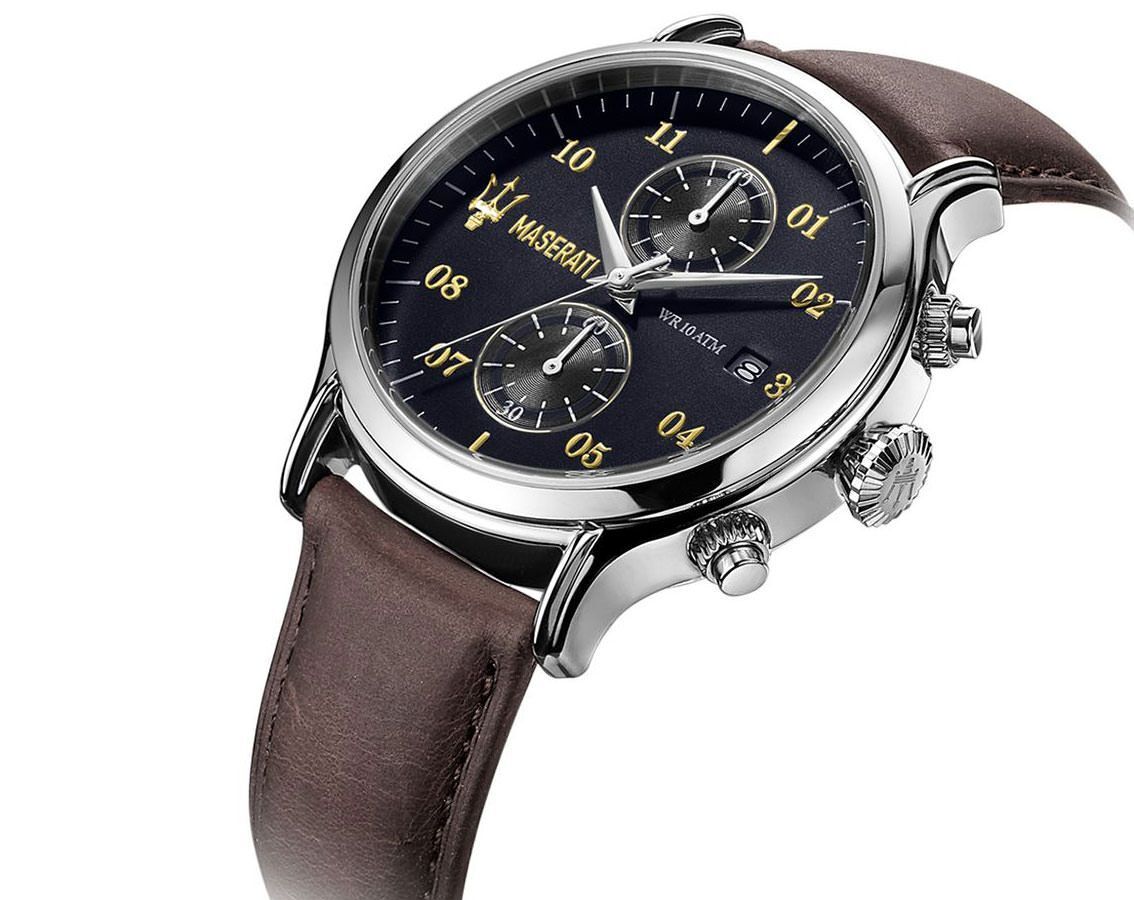  Shop Authentic Maserati Epoca Chronograph Blue Dial Brown Leather Strap Watch For Men - R8871618001 - Luxxuri