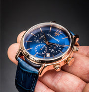  Shop Authentic Maserati Epoca Blue Dial Leather Blue Strap Watch For Men - R8871618007 - Luxxuri