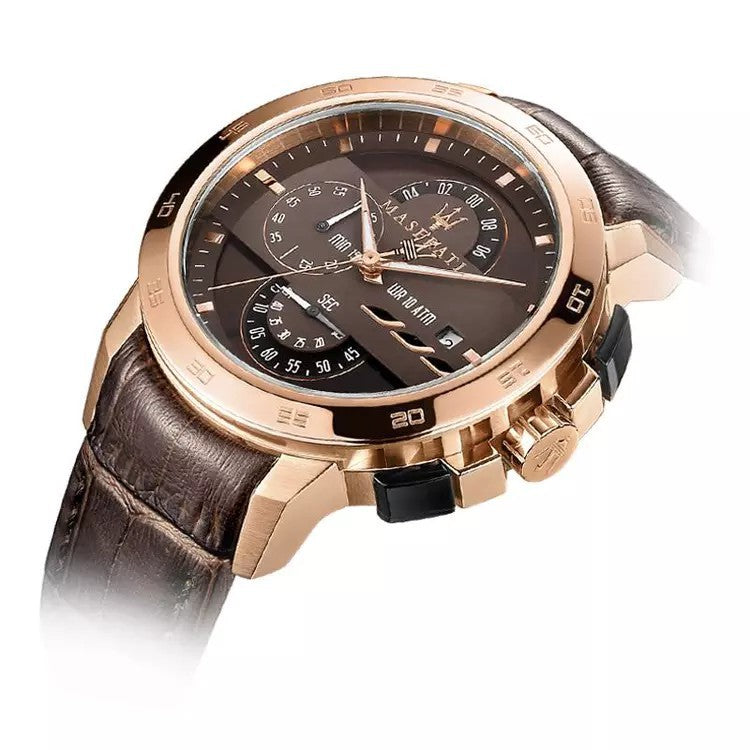  Shop Authentic Maserati Ingegno Chronograph Brown Dial Brown Leather Strap Watch For Men - R8871619001 - Luxxuri