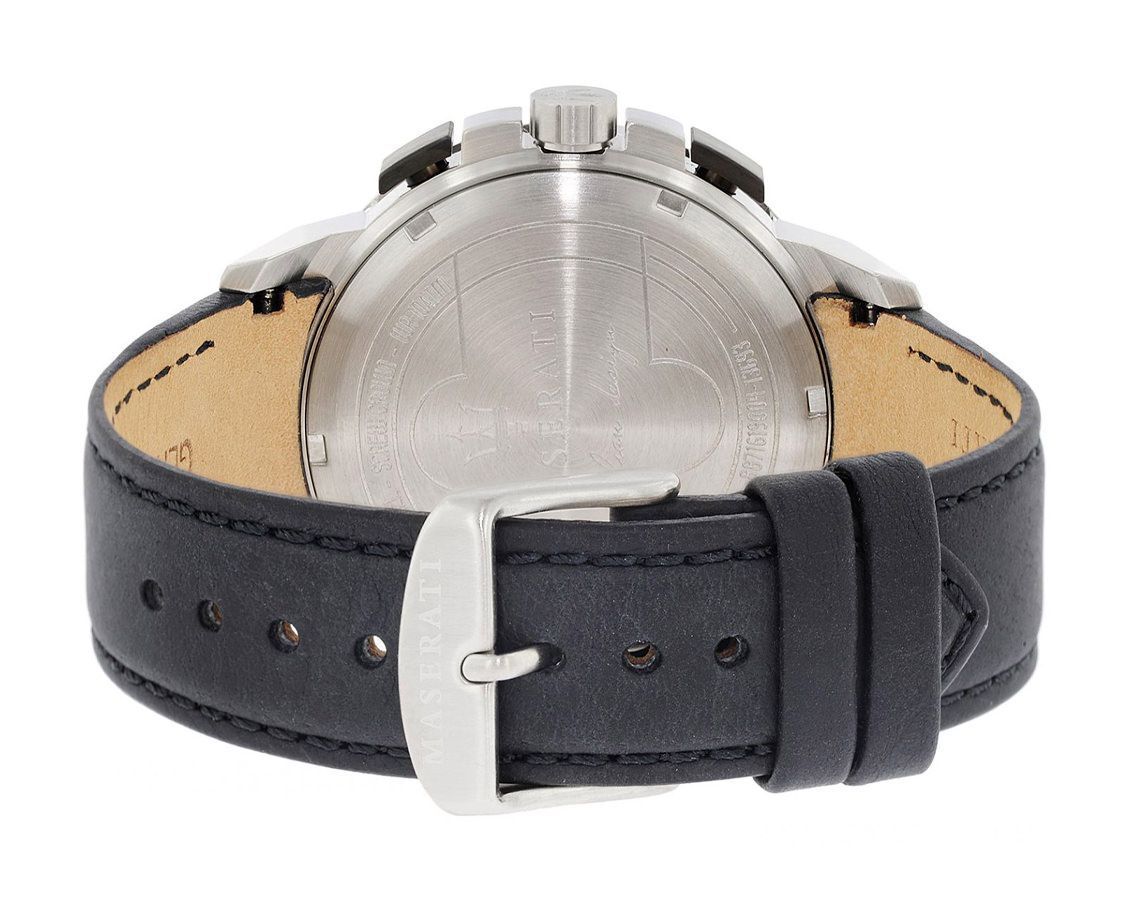 Shop Authentic Maserati Ingegno Chronograph Black Dial Black Leather Strap Watch For Men - R8871619004 - Luxxuri