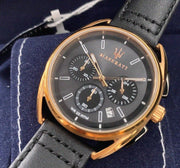  Shop Authentic Maserati Trimarano Chronograph Black Dial Leather Strap Watch For Men - R8871632002 - Luxxuri