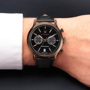  Shop Authentic Maserati Legend Chronograph Black Dial Black Leather Strap Watch For Men - R8871638001 - Luxxuri