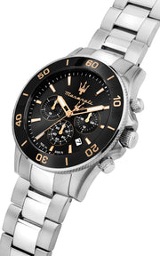  Shop Authentic Maserati Competizione Chronograph Black Dial Silver Steel Strap Watch For Men - R8873600003 - Luxxuri