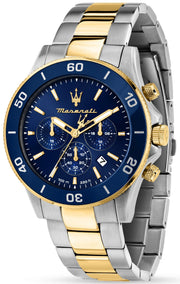  Shop Authentic Maserati Competizione Chronograph Blue Dial Two Tone Steel Strap Watch For Men - R8873600006 - Luxxuri
