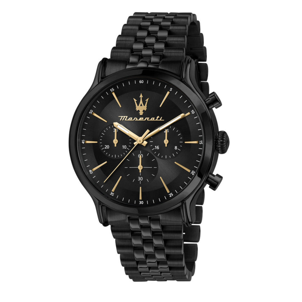  Shop Authentic Maserati Epoca Chronograph Limited Edition Black Dial Black Steel Strap Watch For Men - R8873618020 - Luxxuri