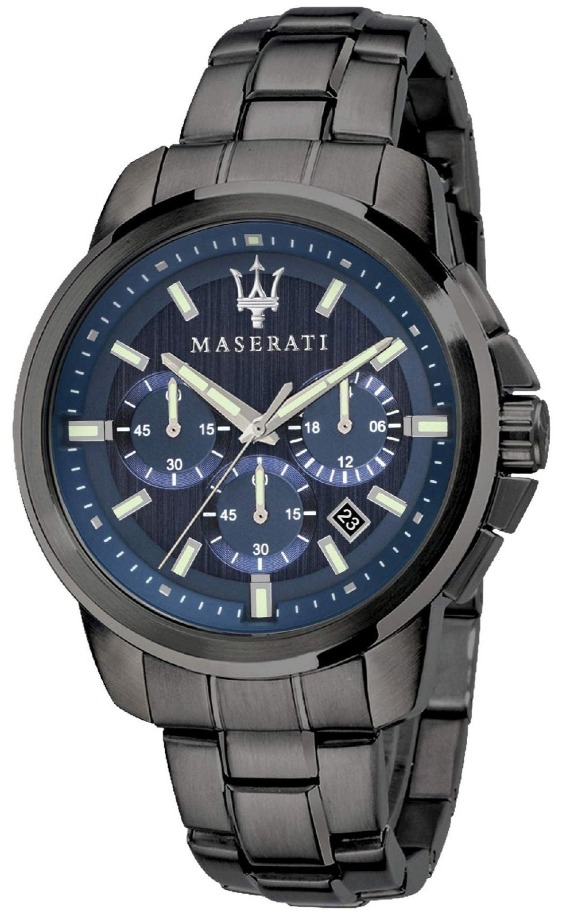  Shop Authentic Maserati Successo Chronograph Blue Dial Black Steel Strap Watch For Men - R8873621005 - Luxxuri