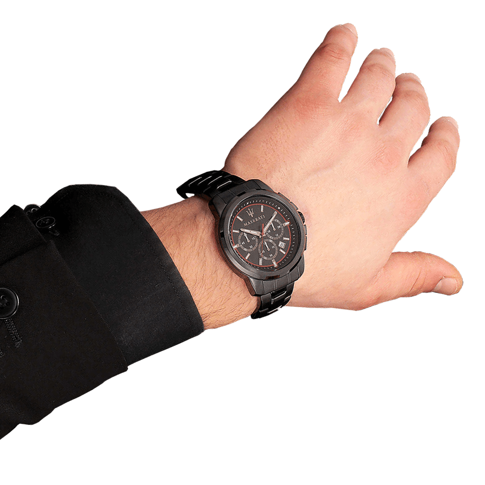 Shop Authentic Maserati Successo 44mm Black Dial Black Steel Strap Watch For Men - R8873621014 - Luxxuri