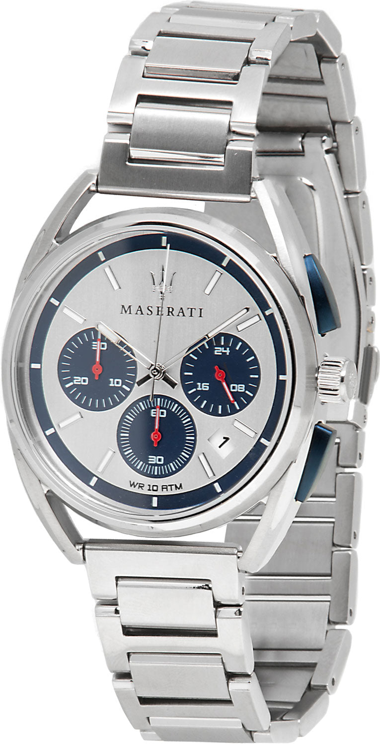  Shop Authentic Maserati Trimarano Chronograph Silver Dial Silver Stainless Steel Strap Watch For Men - R8873632001 - Luxxuri
