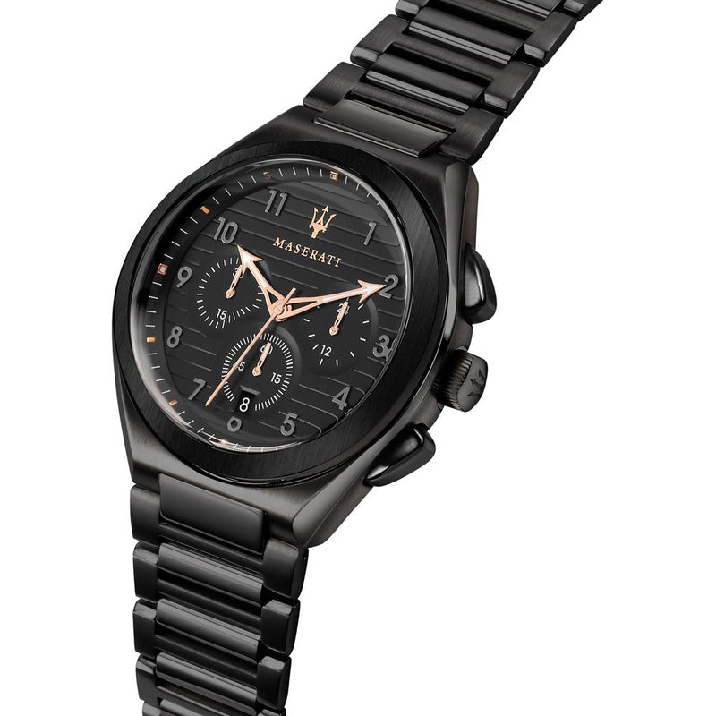  Shop Authentic Maserati Triconic Quartz Black Dial Black Steel Strap Watch For Men - R8873639003 - Luxxuri