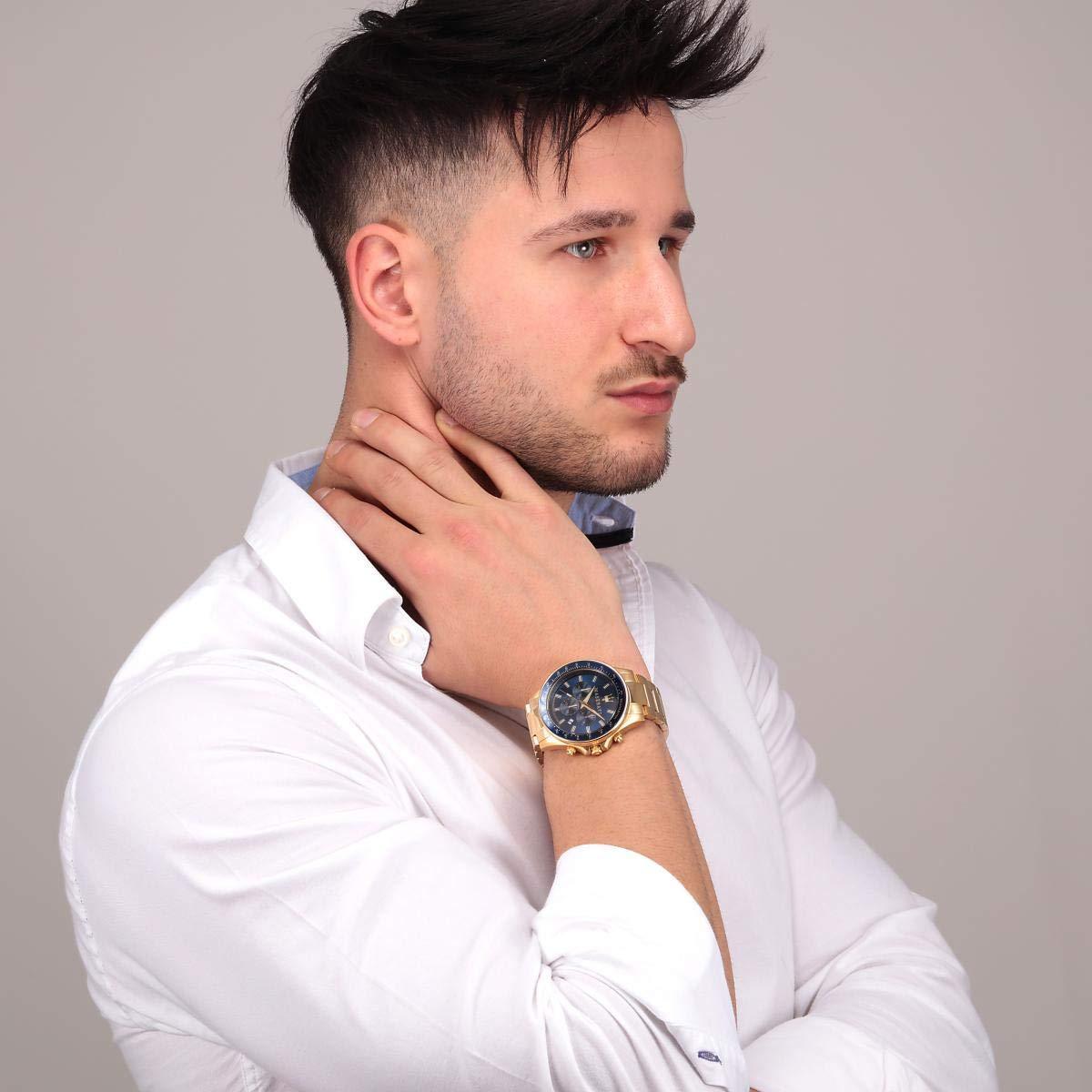  Shop Authentic Maserati SFIDA Analog Blue Dial Gold Stainless Steel Watch For Men - R8873640008 - Luxxuri