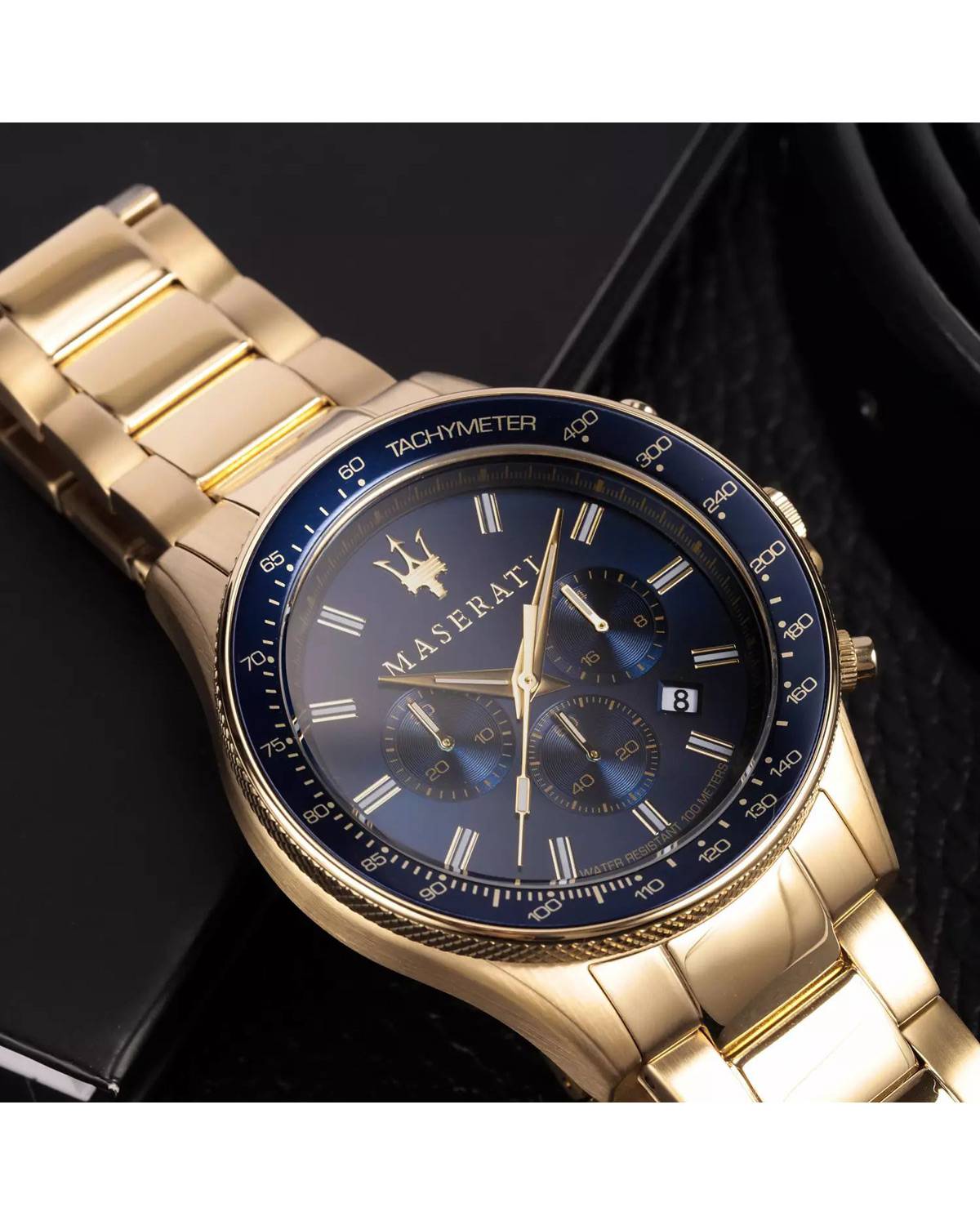  Shop Authentic Maserati SFIDA Analog Blue Dial Gold Stainless Steel Watch For Men - R8873640008 - Luxxuri