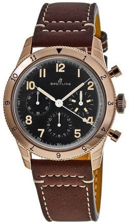  Shop Authentic Breitling Avi 1953 Edition Black Dial Brown Leather Strap Watch for Men - RB0920131B1X1 - Luxxuri