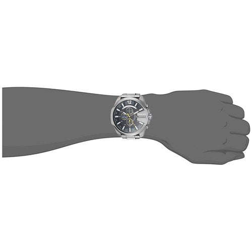  Shop Authentic Diesel Mega Chief Chronograph Blue Dial Silver Steel Strap Watch For Men - DZ4465 - Luxxuri