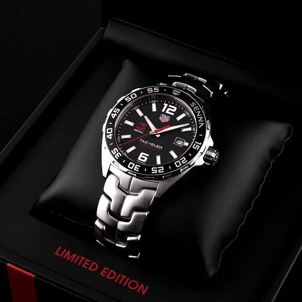  Shop Authentic Tag Heuer Formula 1 Senna Limited Edition Black Dial Silver Steel Strap Watch for Men - WAZ1012.BA0883 - Luxxuri