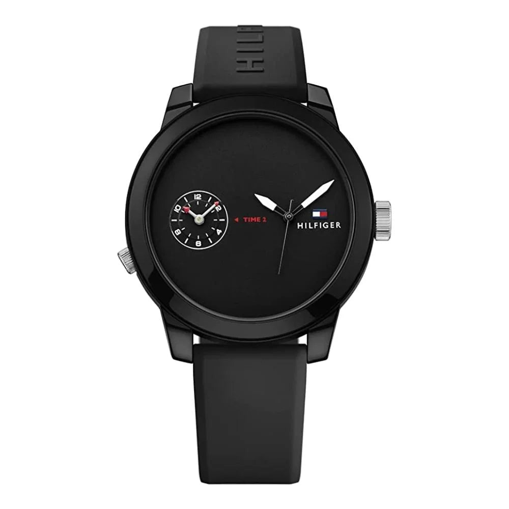  Shop Authentic Tommy Hilfiger Denim Black Dial Black Rubber Strap Watch for Men - 1791326 - Luxxuri