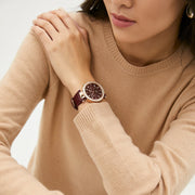  Shop Authentic Michael Kors Parker Chronograph Red Dial Red Leather Strap Watch For Women - MK6986 - Luxxuri