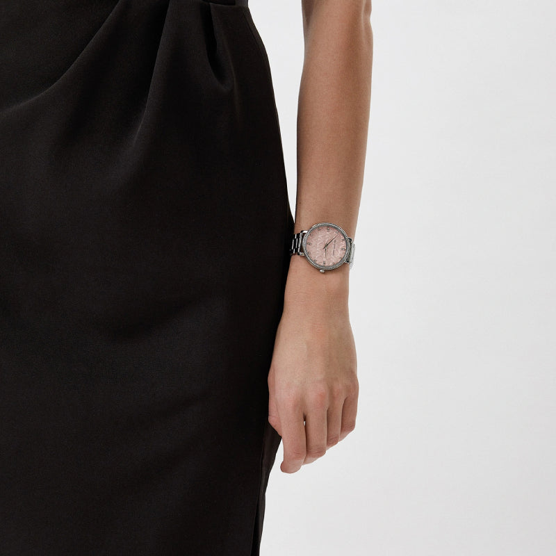  Shop Authentic Michael Kors Pyper Three Hand Pink Dial Silver Steel Strap Watch For Women - MK4631 - Luxxuri