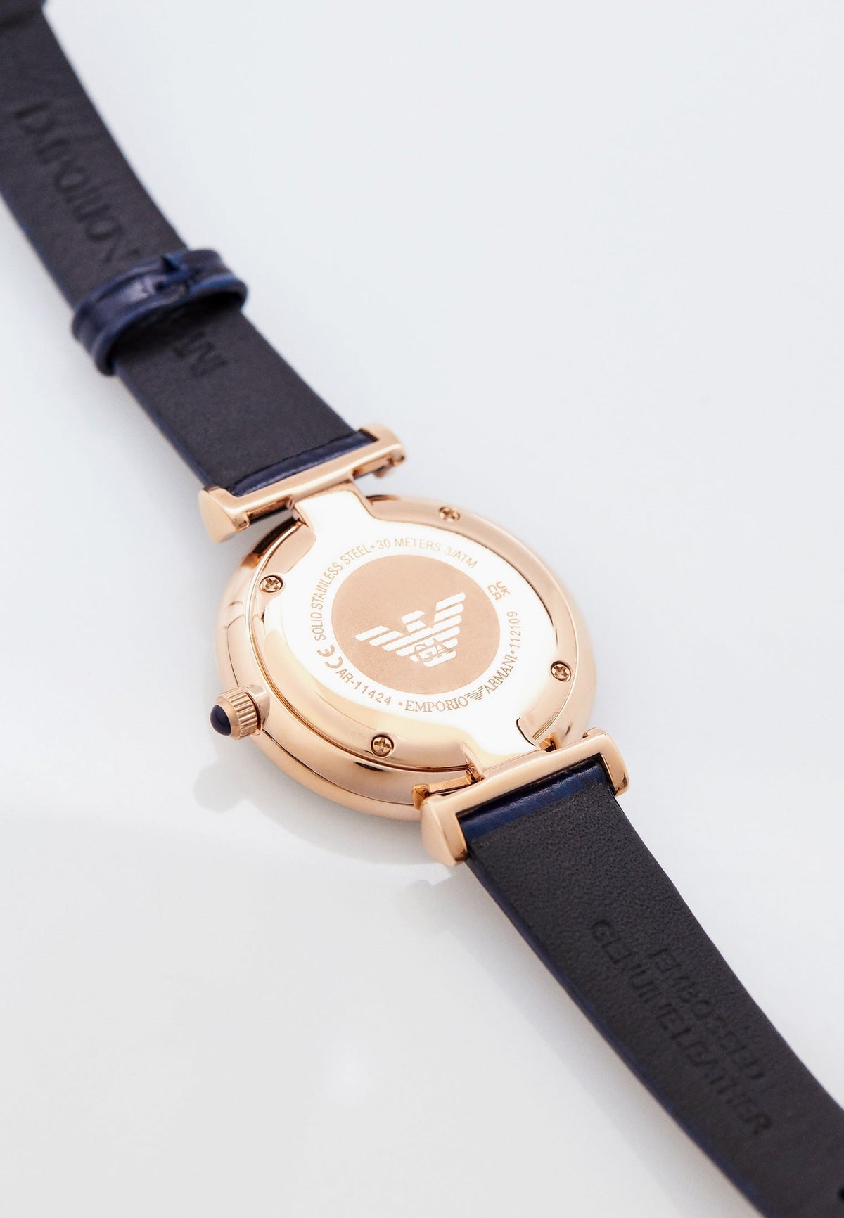  Shop Authentic Emporio Armani Gianni T-Bar Quartz Blue Dial Blue Leather Strap Watch for Women - AR11424 - Luxxuri