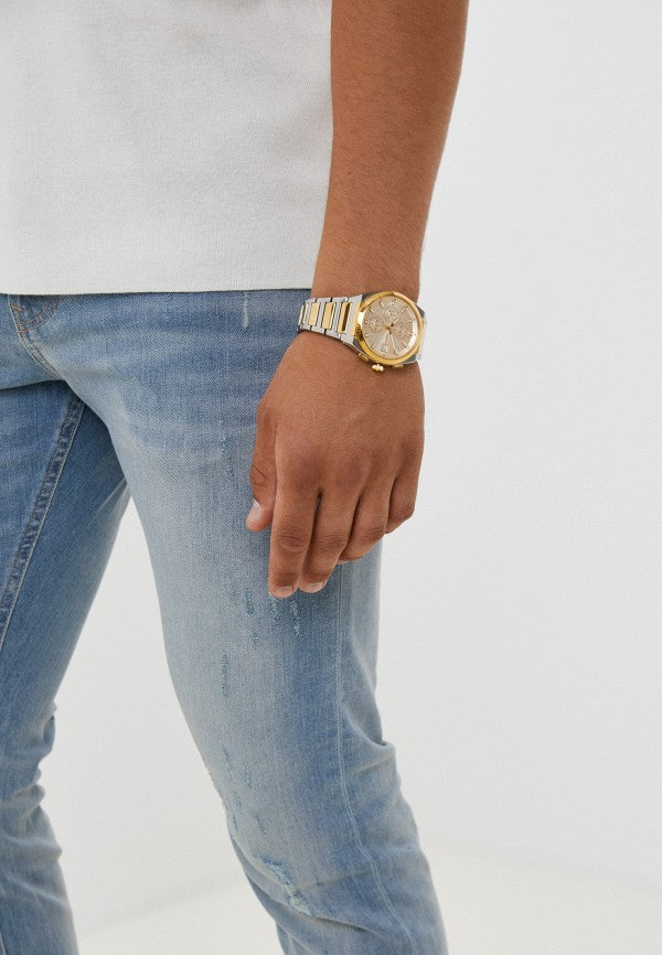  Shop Authentic Fossil Everett Chronograph Gold Dial Two Tone Steel Strap Watch for Men - FS5796 - Luxxuri