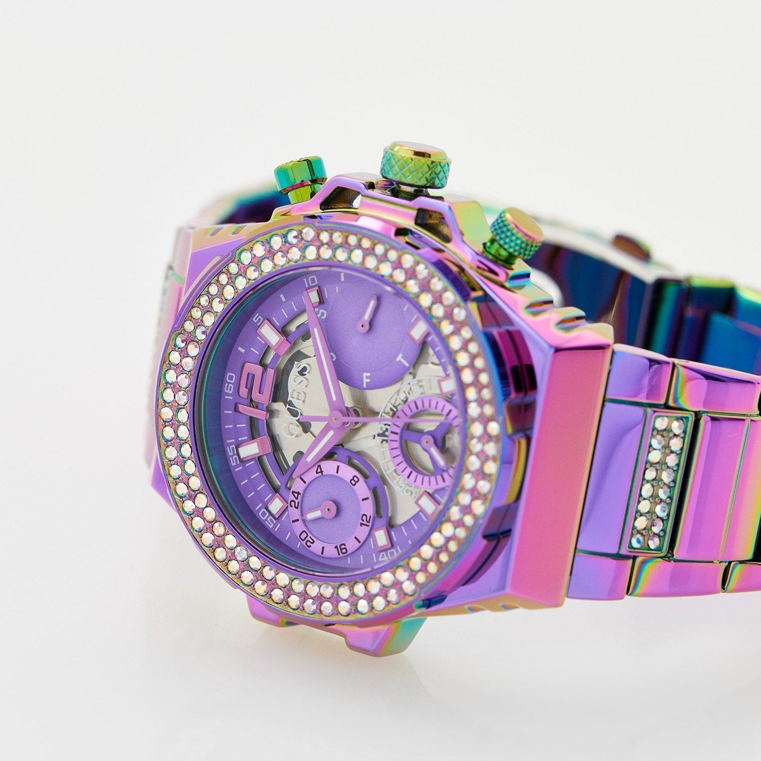  Shop Authentic Guess Fusion Chronograph Purple Dial Purple Steel Strap Watch for Women - GW0552L4 - Luxxuri